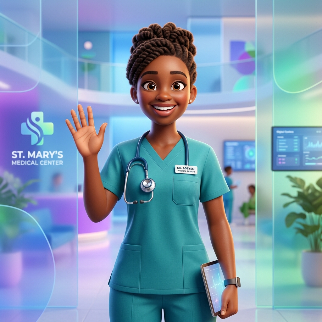 3D Medical Student Cartoon